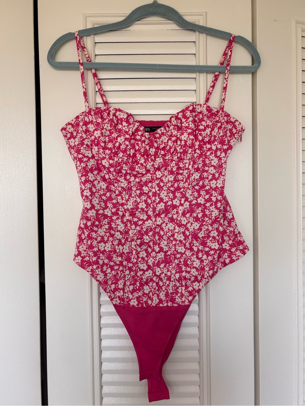 Zara Pink Floral Bustier Bodysuit